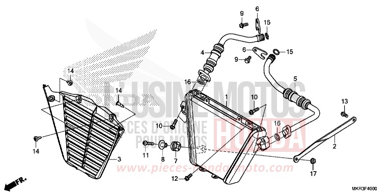 REFROIDISSEUR D'HUILE de CBR1000RR SP SP1 SP2 MAT PEARL MORION BLACK (NHC33) 2022